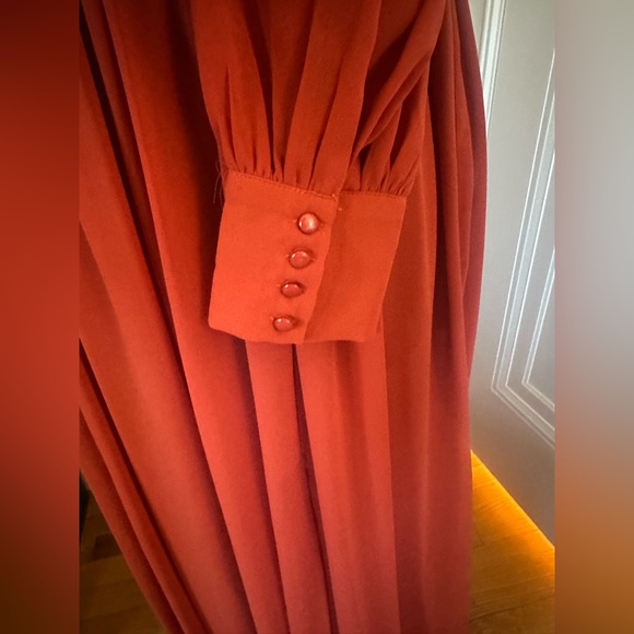 Rust Wrap Dress - Picture 3 of 4